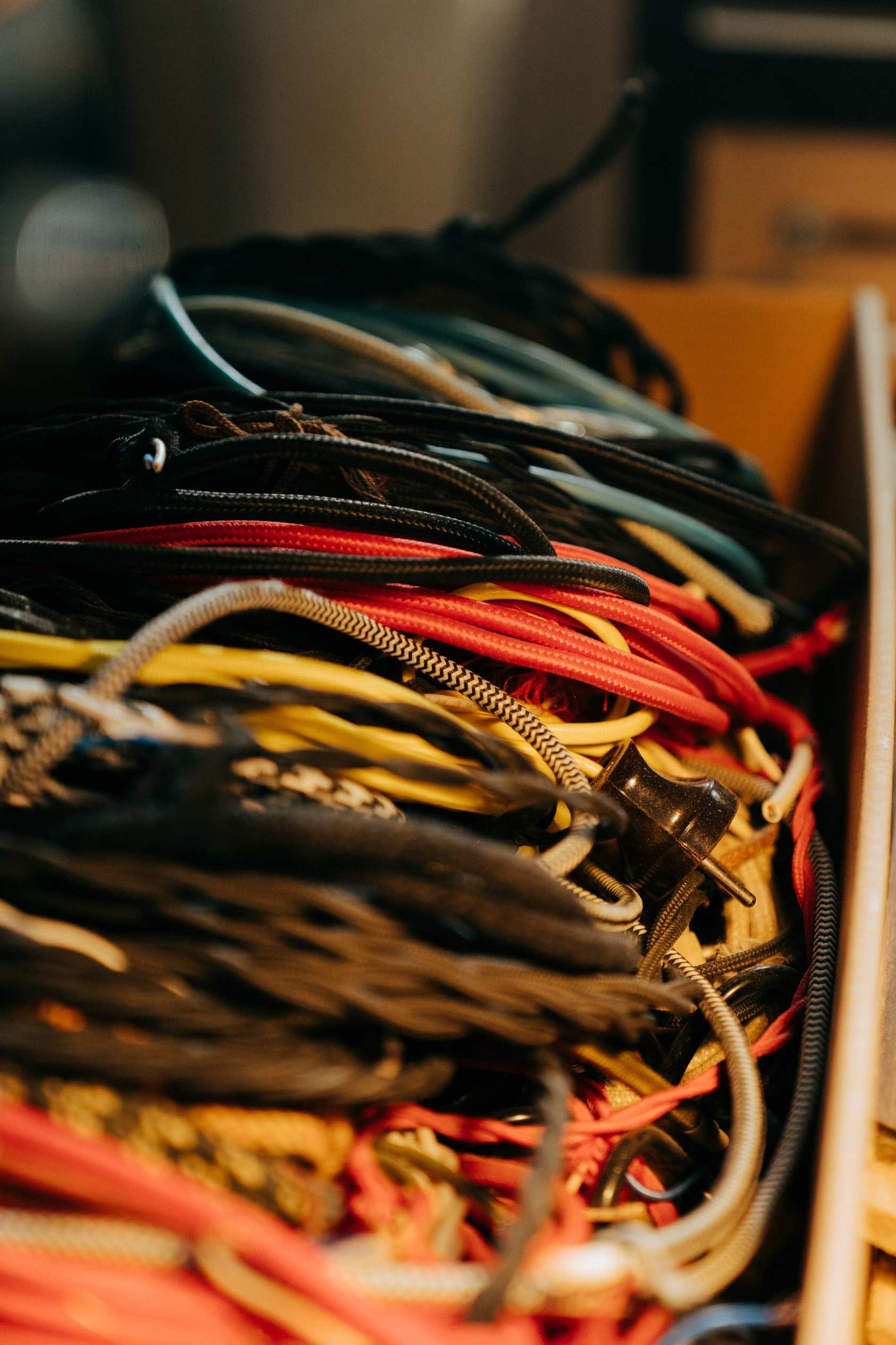 Coiled cables and wires illustrating connection paths reviewed during backend assessments